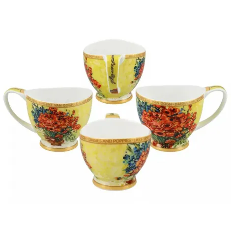 Filiżanka Big Vanessa Carmani 350ml ze spodkiem - V. van Gogh, Czerwone maki i stokrotki - 3